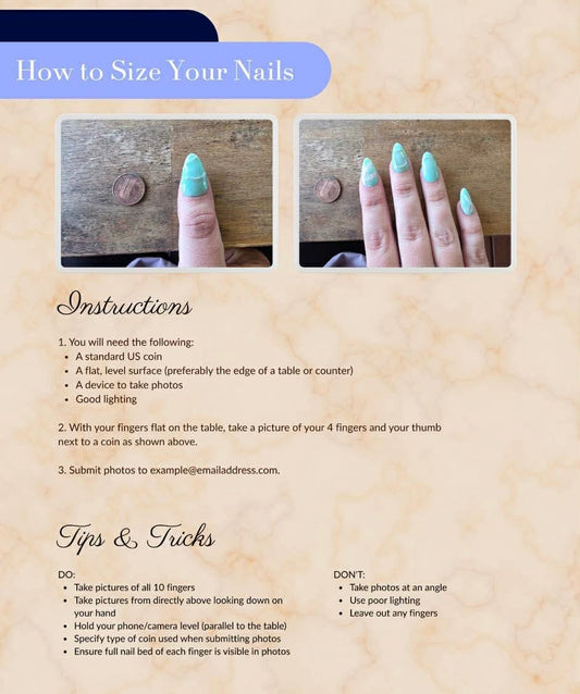 Custom Press-On Nail Set (Sized for You!)